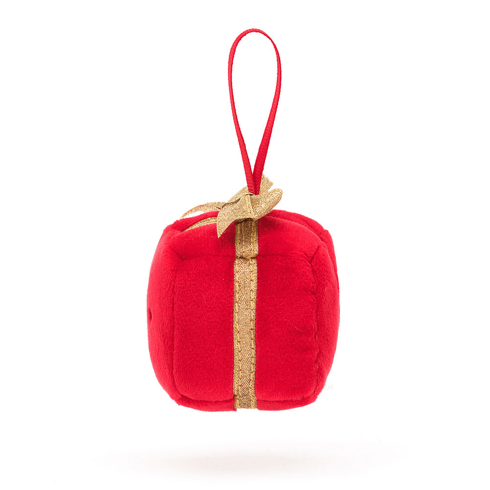 Peluche Suspendue Cadeau De Noël sur fond blanc