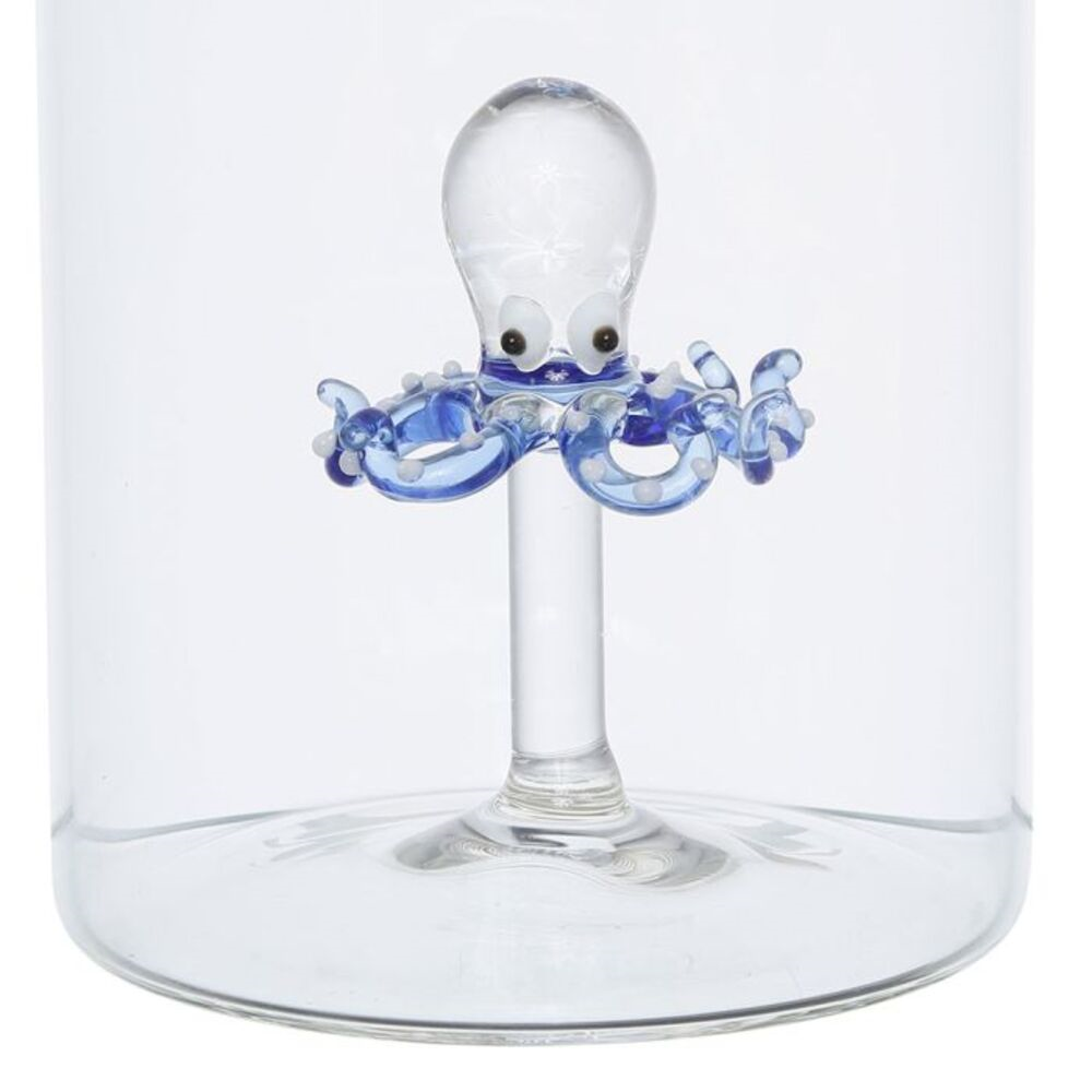 Bouteille Poulpe Ocean bleu sur fond blanc