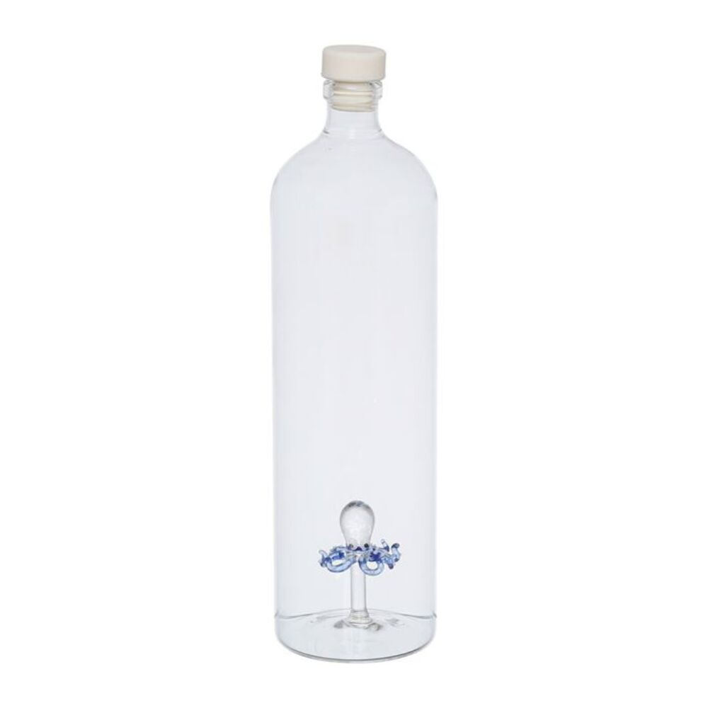 Bouteille Poulpe Ocean bleu sur fond blanc
