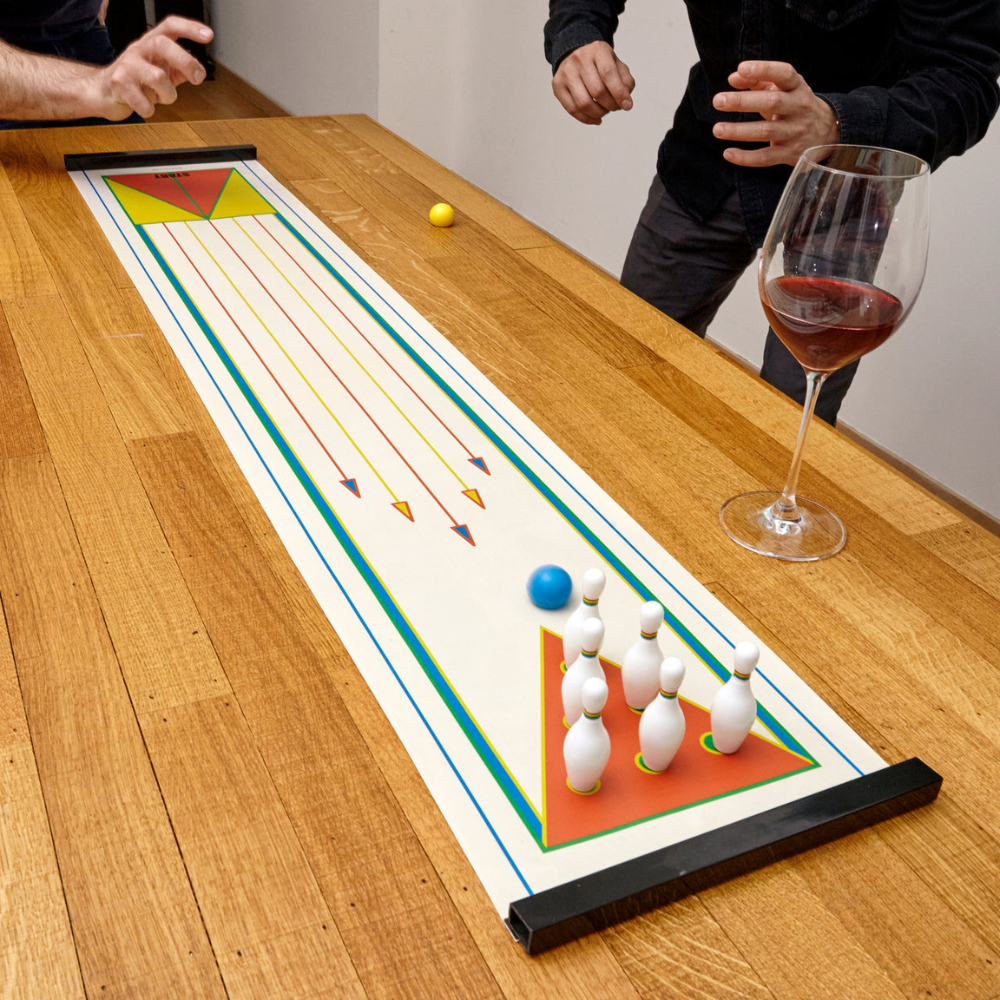 mise en situation jeu de bowling game sur table