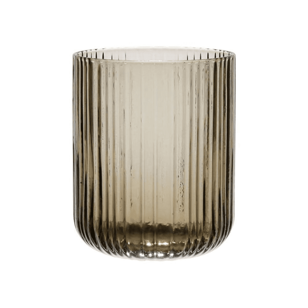 Gobelet folky gris fumé sur fond blanc