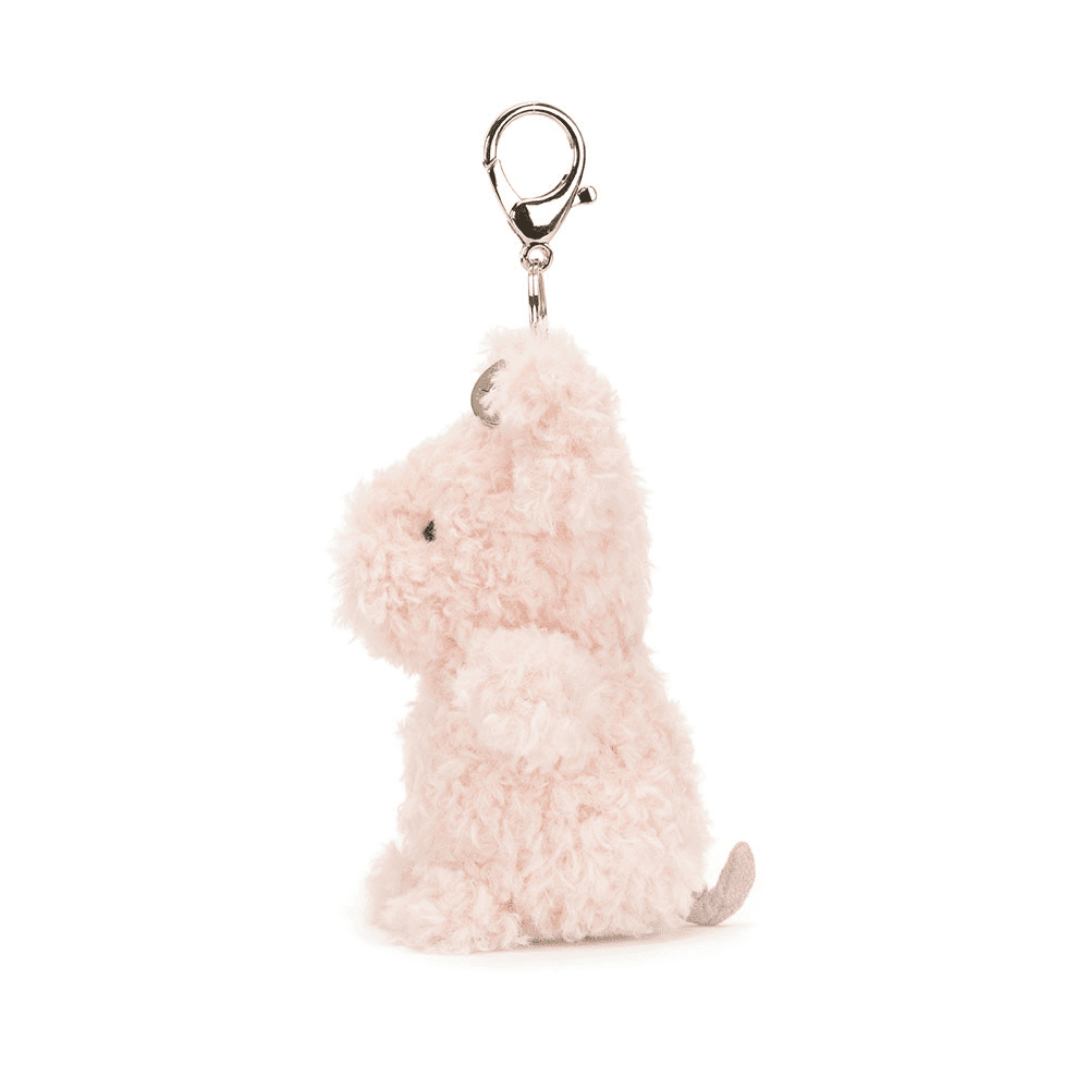 petit cochon à accrocher à un sac de coté sur fond blanc